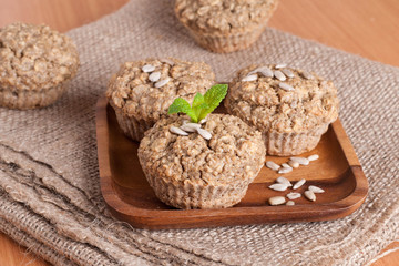 walnut muffins, horizontal