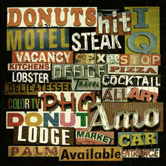 Aged and worn vintage sign collection