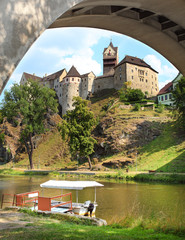 Medieval castle Loket nearby Karlovy Vary spa in Czech Republic. Central Europe. 