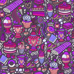 Naklejka premium Tea party pattern