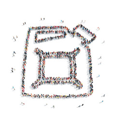 people  shape  oil canister car