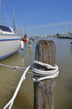 Poller aus Holz in Marina am Neusiedlersee in Rust