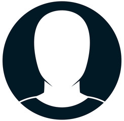 Vector man head isolated on white