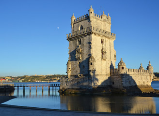 Torre de Belem, Belem Tower on the Tagus river in Lisbon, Portugal