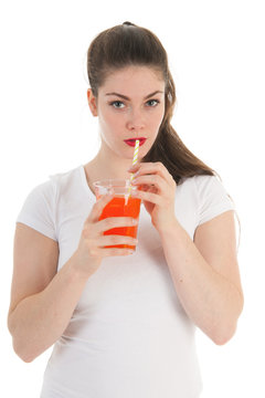 Girl drinking lemonade