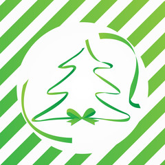 Green Ribbon Tree Card