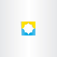 abstract blue yellow business star logo