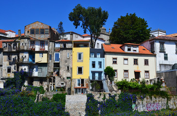 Fototapeta na wymiar Colorful houses of Porto Ribeira, Portugal