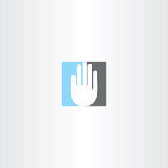 Obraz premium blue black human hand icon logo