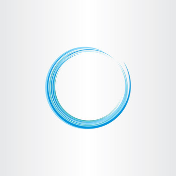 blue water wave circle design element vector