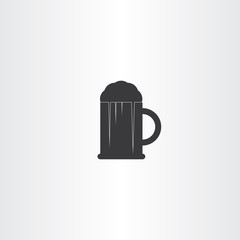 glass of beer black vector icon