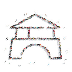 group  people  shape house