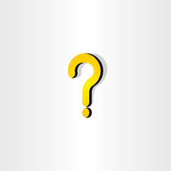 yellow question mark icon vector element
