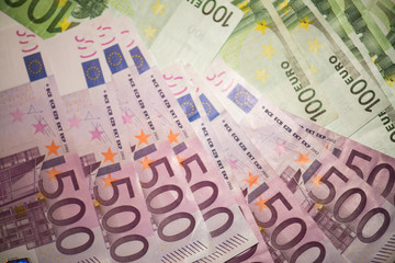 Euro money banknotes background