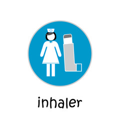 inhaler illustration over color background