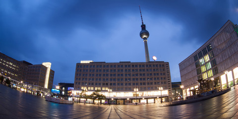  Alexanderplatz at dusk in Berlin, Germany