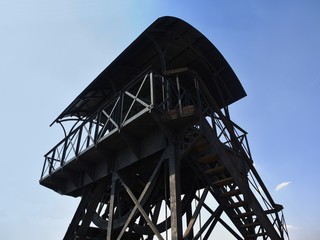 Historic ore mine headgear close up