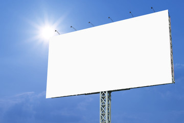 blank billboard for advertisement on sky background