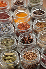 Jars with spices