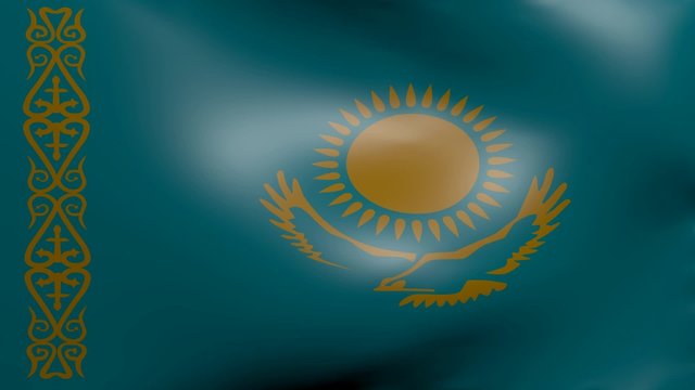 kazakhstan strong wind flag