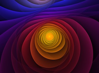 Colorful fractal spiral on black background