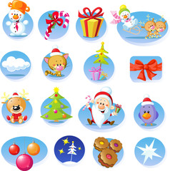 Fototapeta na wymiar Set of Christmas icons - Vector
