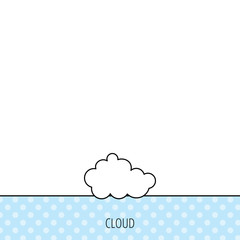 Cloud icon. Overcast weather sign.