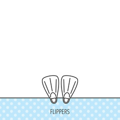 Swimming flippers icon. Diving sign.