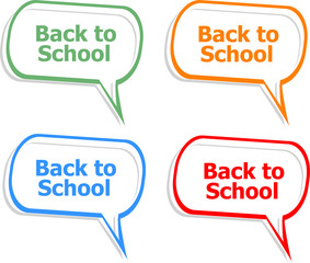 back to school. Design elements, speech bubble for the text isolated on white, education concept