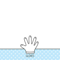 Rubber gloves icon. Latex hand protection sign.