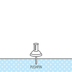 Pushpin icon. Pin tool sign.