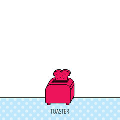 Toaster icon. Sandwich machine sign.