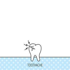 Toothache icon. Dental healthcare sign.