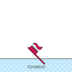 Toothbrush icon. Toothpaste sign.
