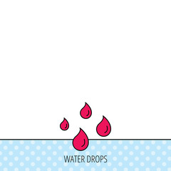 Fototapeta premium Water drops icon. Rain or washing sign.