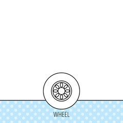Car wheel icon. Automobile service sign.