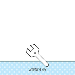 Wrench key icon. Repair tool sign.