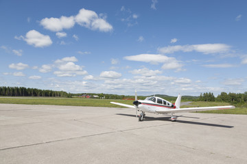 Small airplane taking off