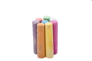 chalks in a variety of colors arranged