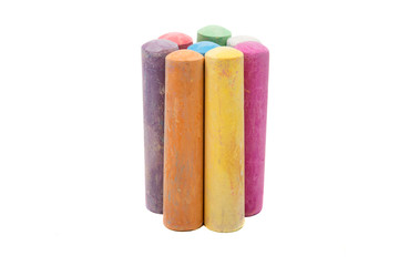 chalks in a variety of colors arranged