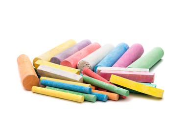 chalks in a variety of colors arranged
