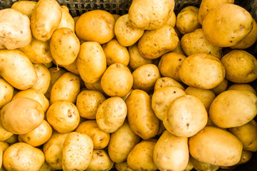 White new potatoes at the market