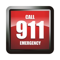 911 Icon Square. emergency signal design, vector illustration 