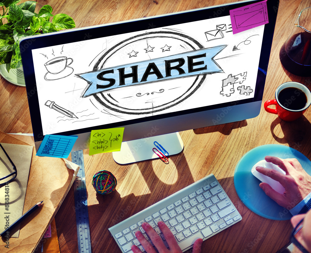 Poster share sharing networking connection exchange concept