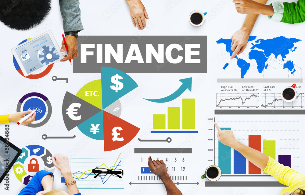 Poster finance bar graph chart investment money business concept - Posters