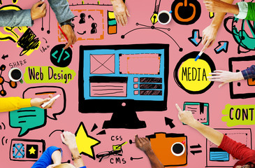 Web Design Media Content Light Bulb Inspiration Concept