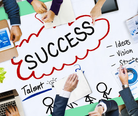 Success Thought Bubble Stick People Concept