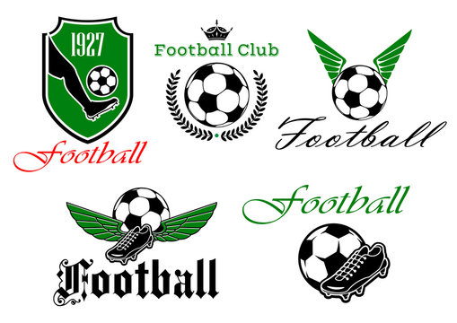 Soccer and football heraldic icons