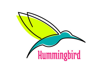 Little hummingbird bird abstract icon