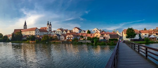 Telč  - panoramic view to historic center town Telc - UNESCO area 